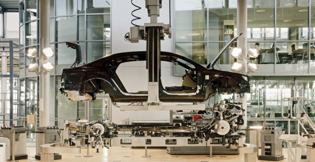 Volkswagen Phaeton production at the Transparent Factory in Dresden, Germany