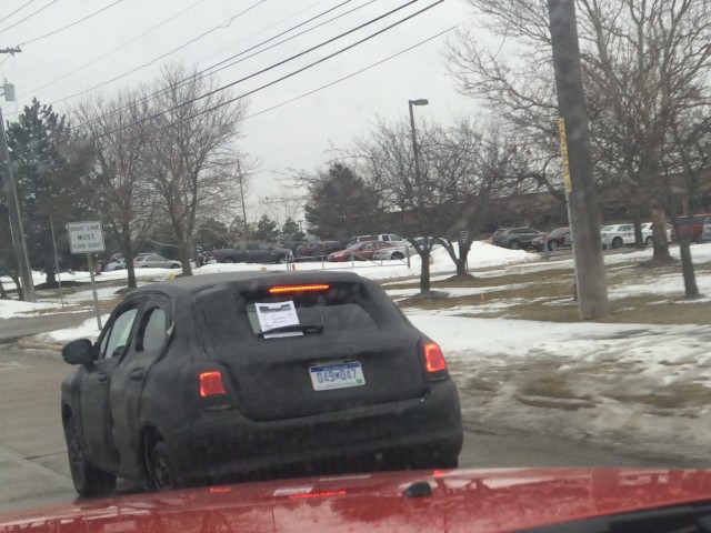 Fiat 500X development test car in camouflage near Fiat Chrysler HQ, Auburn Hills, Michigan, Jan 2015 Fiat 500X development test car in camouflage near Fiat Chrysler HQ, Auburn Hills, Michigan, Jan 2015