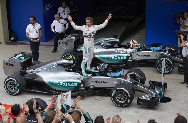 Mercedes AMG's Nico Rosberg at the 2015 Formula One Brazilian Grand Prix