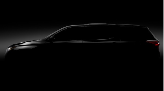 Teaser for 2018 Chevrolet Traverse debuting at 2017 Detroit auto show