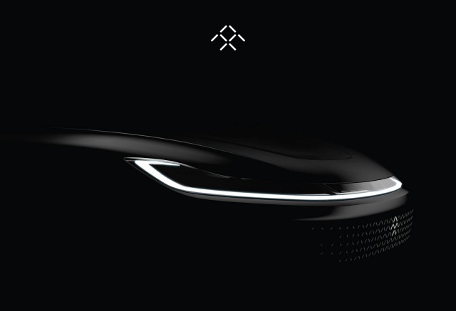 Teaser for Faraday Future electric car debuting at 2017 Consumer Electronics Show