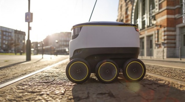 Electric sidewalk delivery robot from Starship Technologies Electric sidewalk delivery robot from Starship Technologies