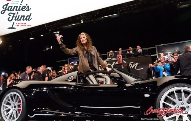 Steven Tyler at the auction of his 2013 Hennessey Venom GT Spyder - January, 2017