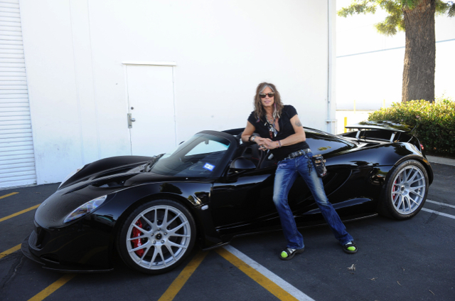Steven Tyler takes delivery of his Hennessey Venom GT Spyder - image: HPE Design