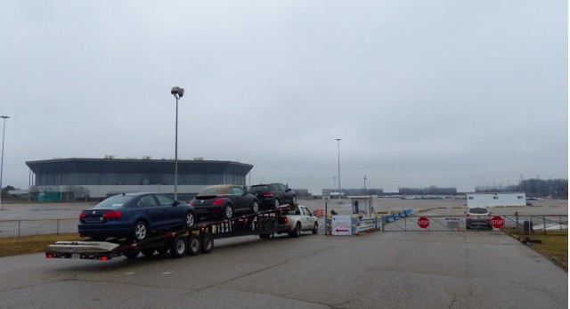 Volkswagen TDI diesel cars stored at Pontiac Silverdome (Photo by Jalopnik)