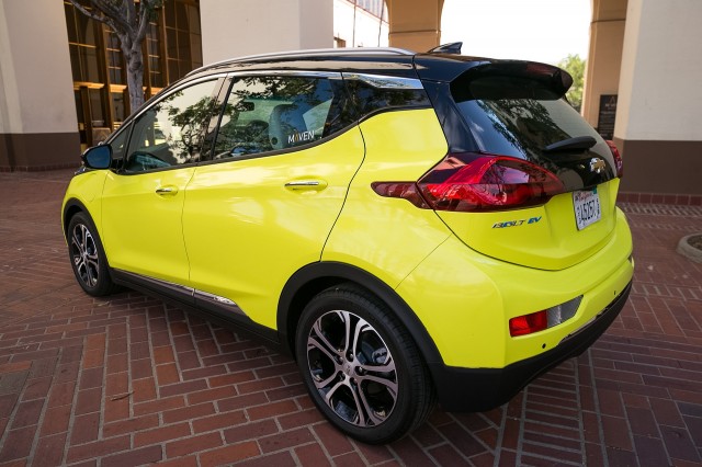 2017 Chevrolet Bolt EV electric car in Maven car-sharing fleet, Los Angeles [photo: Dan MacMedan fo