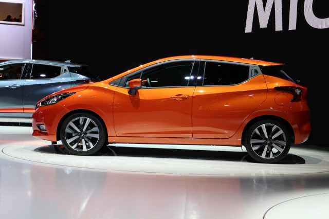 New fifth-generation Nissan Micra at launch, 2016 Paris Motor Show