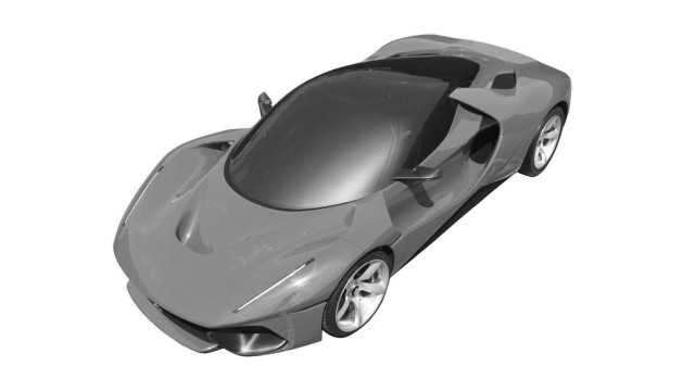 Patent drawings for Ferrari LaFerrari-based hypercar - Image via Motor1