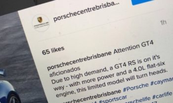Porsche dealer hints at Cayman GT4 RS with 4.0-liter flat-6