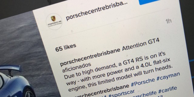 Screenshot of Instagram post from Porsche Centre Brisbane - Image via CarAdvice