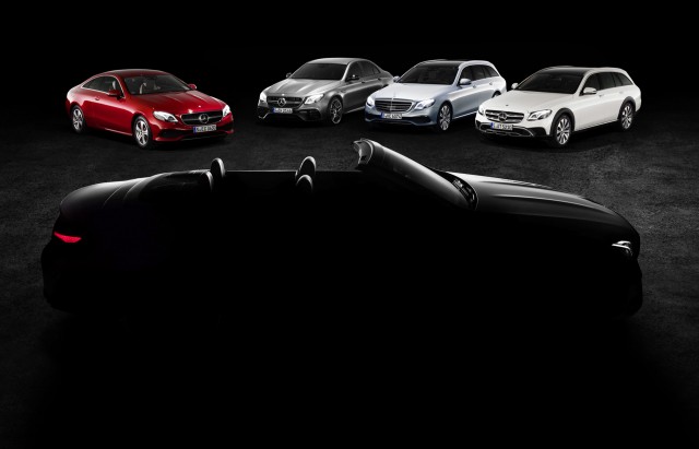 Teaser for 2018 Mercedes-Benz E-Class Cabriolet debuting at 2017 Geneva auto show