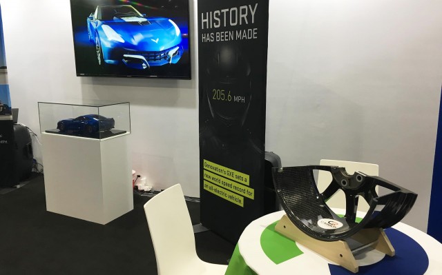 Genovation displays Carbon Revolution carbon fiber wheel at 2016 Big Boys Toys show