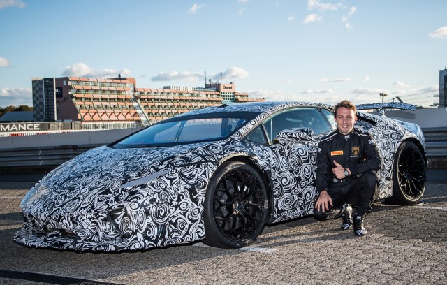 Marco Mapelli with the Lamborghini Huracán Performante at the Nürburgring Marco Mapelli with the Lamborghini Huracán Performante at the Nürburgring