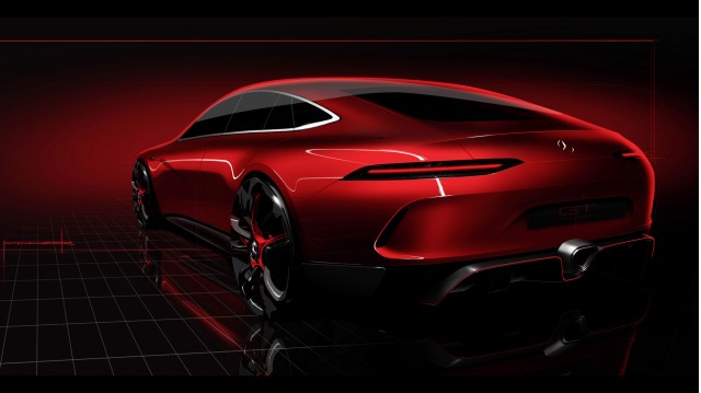 Teaser for Mercedes-AMG GT concept debuting at 2017 Geneva auto show