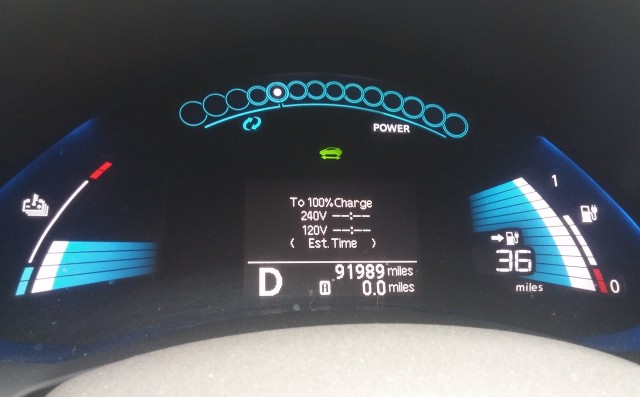 2011 Nissan Leaf at 96,000 miles, photo by owner Rick SantAngelo