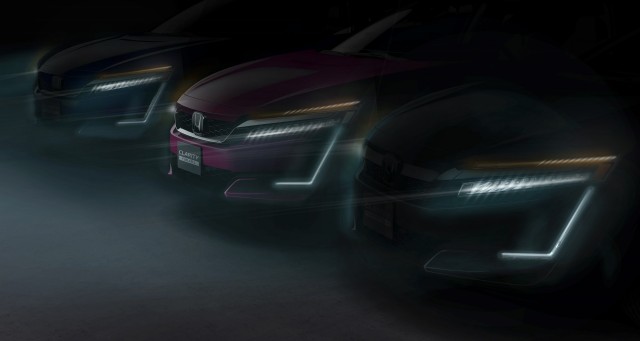 All three versions of Honda Clarity teased (Plug-In Hybrid, Fuel Cell, EV) before 2017 NY auto show