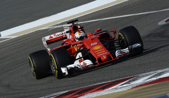 Ferrari's Sebastian Vettel at the 2017 Formula One Bahrain Grand Prix