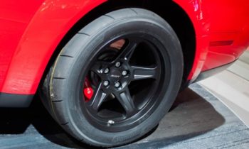 2018 Dodge Challenger SRT Demon's drag radials are too wide for production line