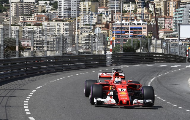 Ferrari’s Sebastian Vettel at the 2017 Formula One Monaco Grand Prix