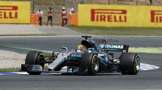 Mercedes AMG’s Lewis Hamilton at the 2017 Formula One Spanish Grand Prix