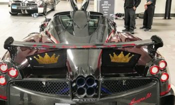Red carbon fiber Pagani Huayra BC has secret 24 karat gold crowns