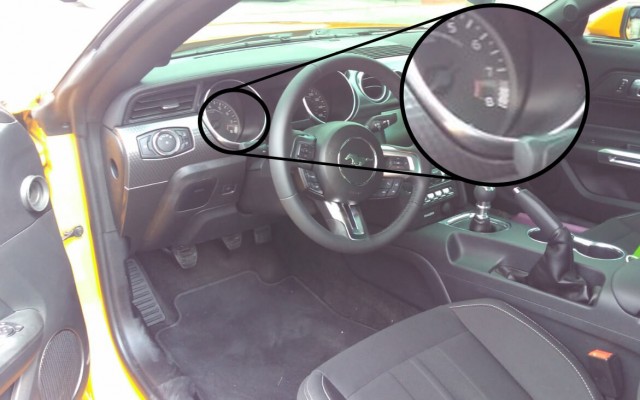 2018 Ford Mustang analog gauge cluster, via CJ Pony Parts