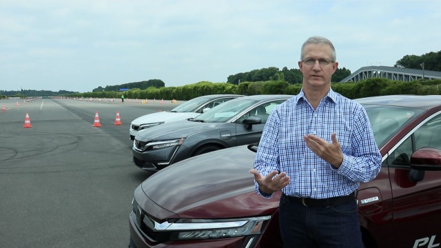 Honda Clarity series with Green Car Reports editor John Voelcker at Honda R&D Center, Tochigi, Japan