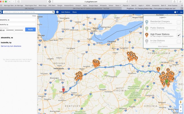 2017 Chevrolet Bolt EV electric car, June 2017 road trip from VA to KY and back [Jay Lucas]