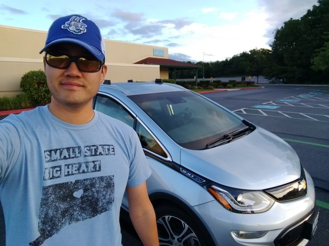  Brian Ro's 'obligatory selfie' with his 2017 Chevrolet Bolt EV [image: Brian Ro]