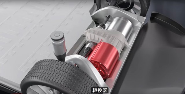 Electric motor, shown in 'How Does an Electric Car Work?' video by Patreon