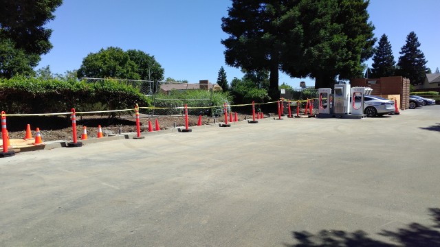 Expansion of Tesla Supercharger site in Vacaville, California [photo: George Parrott]