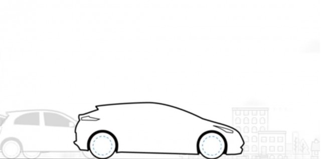 Outline of 2018 Nissan Leaf electric car, taken from Nissan teaser video on e-Pedal, July 2017