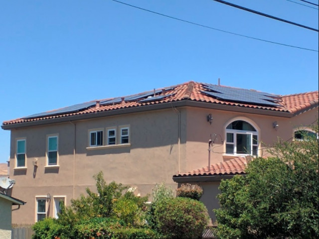 Photovoltaic solar panel installation on house, Fremont, California [image: Shiva Singh]