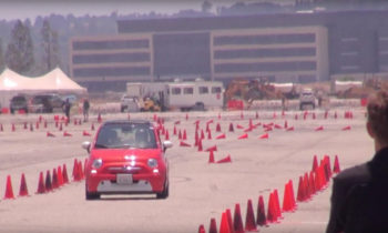Autocrossing a Fiat 500e electric car for first, maybe last, time