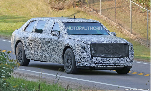 New ‘Beast’ Cadillac limousine for President Trump spy shots - Image via S. Baldauf/SB-Medien