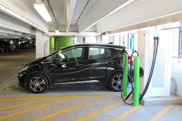 2017 Chevrolet Bolt EV electric car at EVgo fast-charging station, Newport Centre, Jersey City, NJ 2017 Chevrolet Bolt EV electric car at EVgo fast-charging station, Newport Centre, Jersey City, NJ