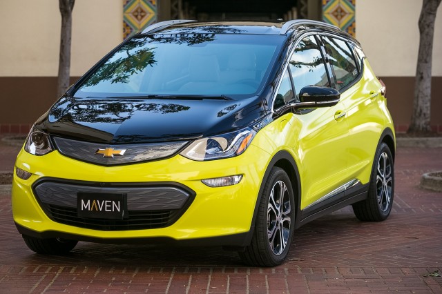 2017 Chevrolet Bolt EV electric car in Maven car-sharing fleet, Los Angeles [photo: Dan MacMedan fo 2017 Chevrolet Bolt EV electric car in Maven car-sharing fleet, Los Angeles [photo: Dan MacMedan fo
