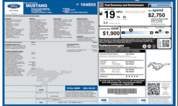 2018 Ford Mustang GT window sticker reveals 10-speed auto’s gas mileage gains