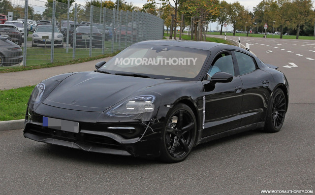 2020 Porsche ‘Mission E’ electric sedan spy shots - Image via S. Baldauf/SB-Medien