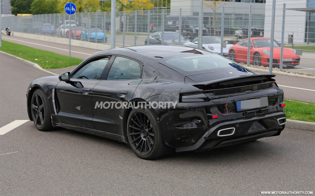 2020 Porsche ‘Mission E’ electric sedan spy shots - Image via S. Baldauf/SB-Medien