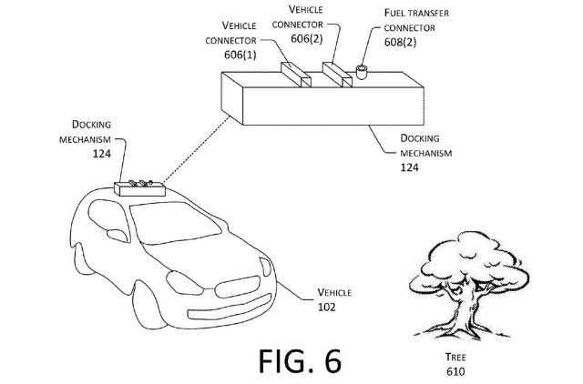 Amazon patent for mobile drone electric car charging
