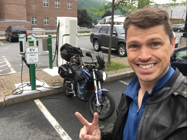 Double charging a Zero electric motorcycle