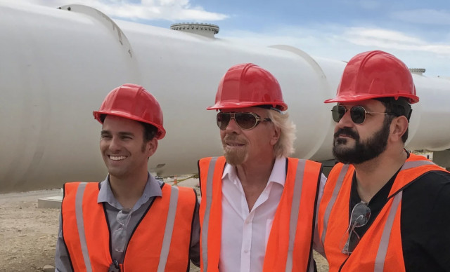 Richard Branson with Virgin Hyperloop One executives