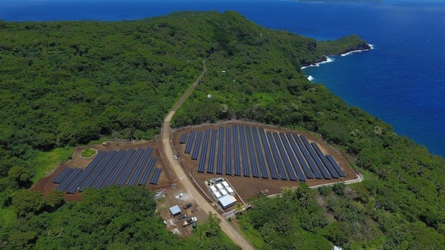 Tesla and SolarCity solar farm on Ta'u, American Samoa