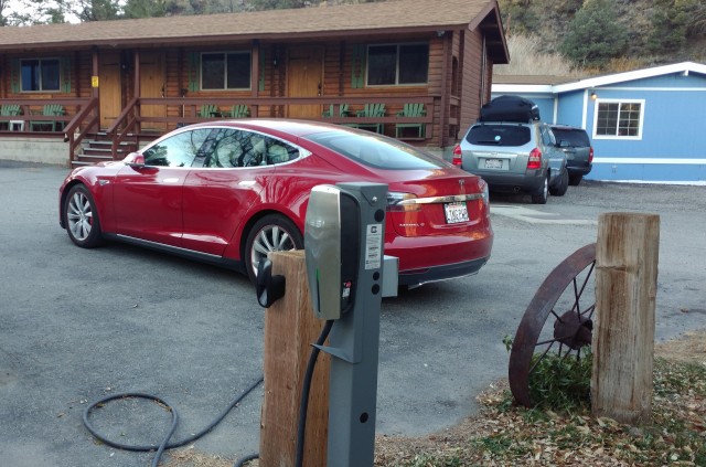 Tesla destination charging station in Bodie, California [photo: George Parrott]