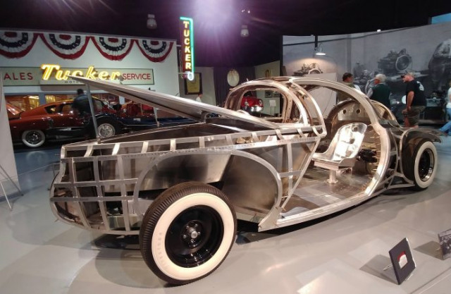 The Tucker Torpedo concept car build was a work-in-progress when displayed recently at the AACA Muse