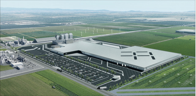 Artist’s impression of Faraday Future’s proposed plant in Hanford, California