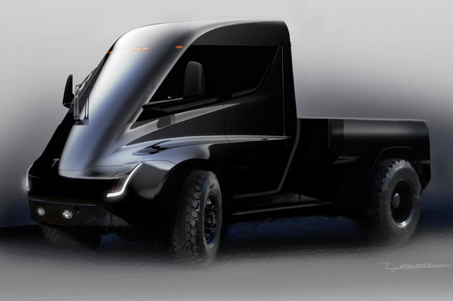 Tesla Semi early sketches possibly preview design of Tesla pickup truck