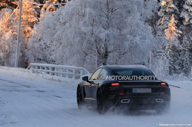2020 Porsche ‘Mission E’ electric sedan spy shots - Image via S. Baldauf/SB-Medien