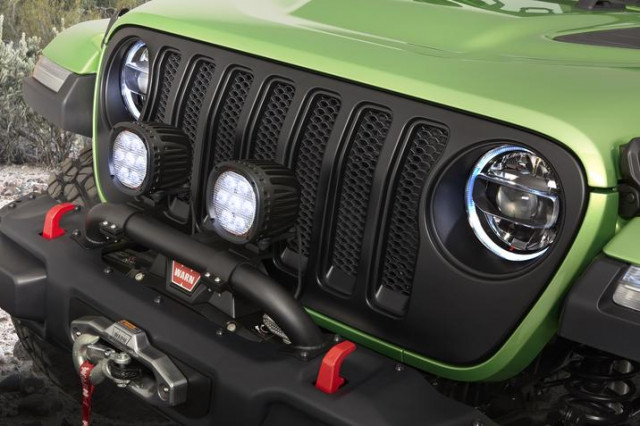 Mopar-modified Jeep Wrangler is equipped with additional lighting
